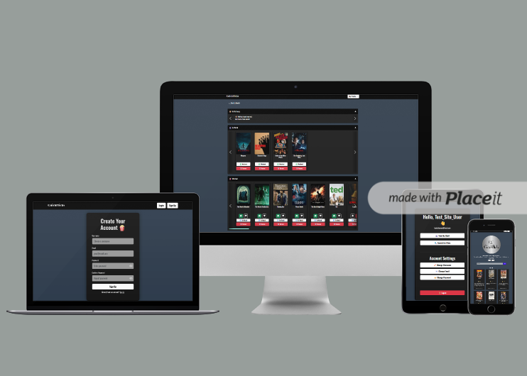 QuickFlicks website home page mock-up